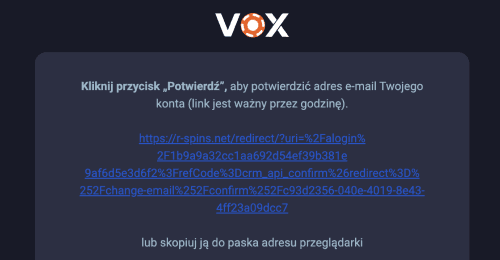 Potwierdź profil.